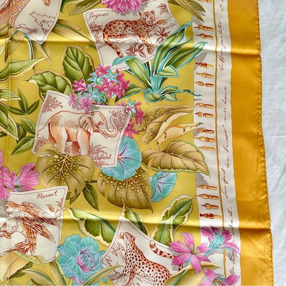 [SOLD] Authentic Salvatore Ferragamo Silk Scarf, Rare Animal Print, EUC - Picture 8 of 14